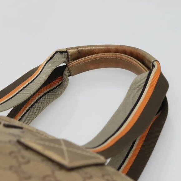 GUCCI GG Canvas GG Crystal Tote Bag Coated Canvas Gold 131230 Auth 140471 - Picture 9 of 16